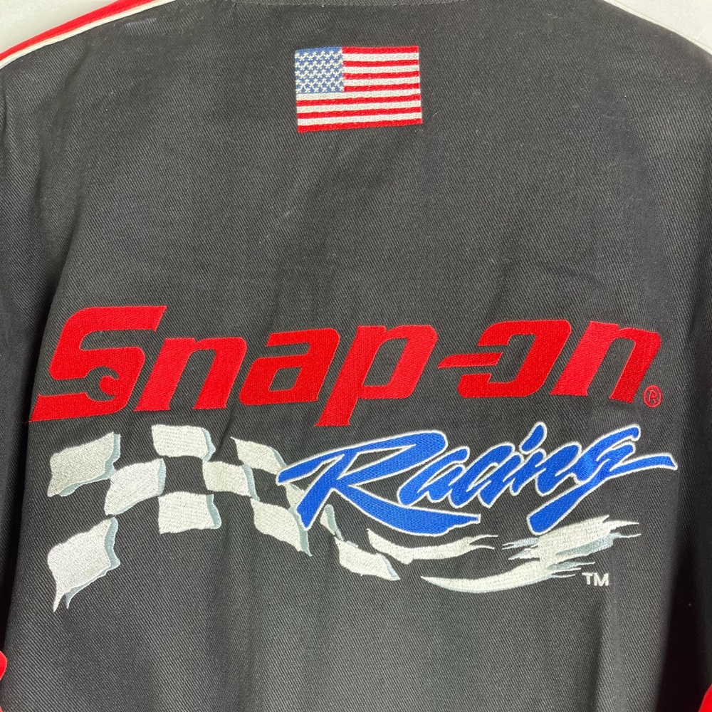 Vintage Snap-On Racing Men’s XL twill jacket embroidered red blk mechanic Y2K - Picture 15 of 16